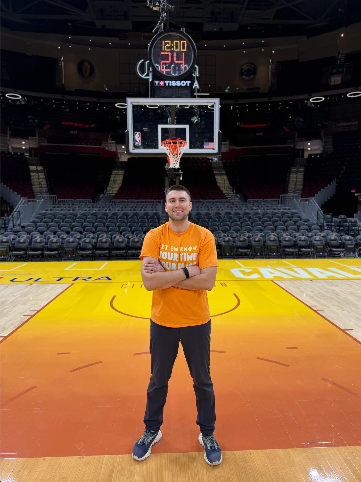 Coach Pantos on the court
